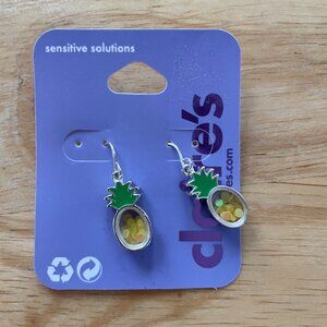 Bundle 3 for $12.  Claire's Confetti Filled Pineapple Earrings